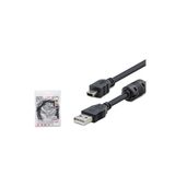 HADRON HDX7538 USB Mini 5 Pin Data Kablosu 1.5 m Siyah