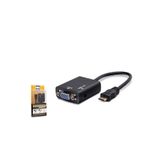 HADRON HDX7762 Mini HDMI to VGA Ses Çıkışlı Görüntü Dönüştürücü - Siyah