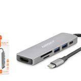 Hadron Hdx7789 Çevirici Type-c To 3.0 Usb + Hdmı + Card Reader 6 In 1 Hdtv 4k