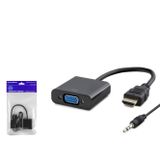 HADRON HDX7806 HDMI to VGA Dişi Ses Çıkışlı Görüntü Dönüştürücü 1080p PS4 Uyumlu - Siyah