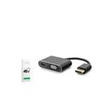 HADRON HDX7822 DisplayPort to HDMI + VGA Dişi Görüntü Dönüştürücü 4K / 1080p 22 cm - Siyah