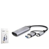 Hadron HDX7831 Type-C - 2xUSB 3.0 + Type-C PD + HDMI 4K 30Hz + 10/100 Ethernet Lan 5in1 Dönüştürücü Adaptör - Gri
