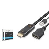 HADRON HDX7901 HDMI USB to DisplayPort Aktif Dönüştürücü Kablo 4K 60Hz 26 cm Siyah