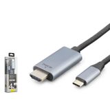 Hadron iETOP TH03A Type-C to HDMI Görüntü Kablosu 4K 30 Hz Örgülü 1 m Gri