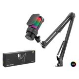 HADRON M835B Gaming RGB Mikrofon Seti Boom Mikrofon Kolu Type-C 192kHz 24Bit Siyah