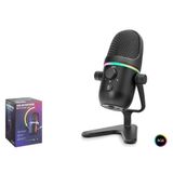 HADRON ME5 Gaming RGB Masaüstü Mikrofon Çift Modlu Gain Kontrollü Type-C 192kHz 24Bit Siyah (KDO)