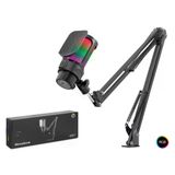 Hadron RGB Mikrofon Seti Boom Mikrofon Kolu Type-C 192kHz 24Bit Siyah M835B