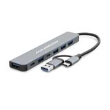 Hadron USB C & USB A Hub 7'si 1 Arada Docking Station | USB 3.0 & USB 2.0 Portları | Çift Girişli Konnektör (Type-C ve USB-A) | Güç LED Göstergeli, BC1.2 Destekli