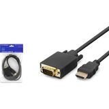Hadron VGA To HDMI Kablo Yüksek Kalite Ses ve Görüntü Aktarımı 1.5 Metre Dayanıklı Malzeme