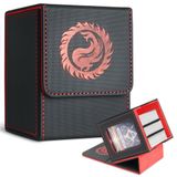 Haecsfl MTG için Güverte Kutusu, Kart Güverte Kutusu 100 Çift Kollu Karta Uyar, Magic Commander TCG Kart Saklama Kutusu 2 Bölmeli (1-Kırmızı)