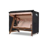 HAEGS Bahçe Salıncak Koruma Örtüsü Üç Kişilik Tenteli Bahçe Salıncağı Kılıfı 210x125x170cm Siyah