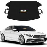 Haegs Buz ve Kar Önleyici Araç Ön Cam Örtüsü Brandası / Oto Ön Cam Koruyucu (175X106CM) Std Siyah - 175 x 106 cm