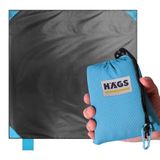Haegs Cep Yer Örtüsü, Piknik Örtüsü Kamp Matı, Plaj Yer Örtüsü, Su Geçirmez, Kum Tutmaz, Hızlı Kurur, Hafif, Zemin Örtüsü Outdoor Açık Hava Kamp Yürüyüş Seyahat için - El Askılı - 150-150cm - Mavi