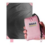 Haegs Cep Yer Örtüsü, Piknik örtüsü Kamp Matı, Plaj Yer Örtüsü, Su Geçirmez, Kum Tutmaz, Hızlı Kurur, İnce Zemin Örtüsü Outdoor Açık Hava Kamp Yürüyüş Seyahat için - El Askılı - 180-150cm - Pembe