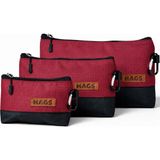 Haegs Fermuarlı Küçük Alet Çantası, Oxford Kumaş, Çok Amaçlı Alet Takım Organizer Saklama Çantası, (3`lu Karışık Boy - Kırmızı) - 3' Paket Karışık Boy