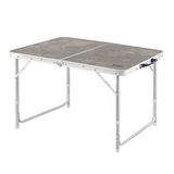 HAEGS Haegs Portatif Kamp Masası, 3 Yükseklik Ayarlı, Katlanır Piknik Masası, Kolay Taşınabilir Alüminyum Masa - 80x50 - Mermer Desenli Gri