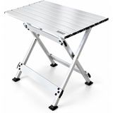 HAEGS Katlanır Kamp Masası, X Fold, Komple Alüminyum, Kolay Katlanır Kamp, Piknik, Balkon, Veranda Masası, Sehpa, Large (70 x 46 cm)- Gümüş