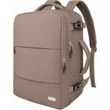 Haegs Laptop Sırt Çantası, Seyahat Çantası Hafif Bayan El Çantası Uçak Bagaj El Valizi Bavulu Açık Kahve - 30x 17x 45 cm