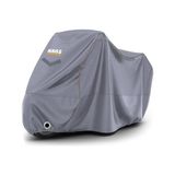 Haegs Motosiklet Brandası, Motor Kılıfı, Örtüsü Dış Mekan Motosiklet Örtüsü Su Geçirmez, Rüzgar, Toz Geçirmez, Motor Garaj Brandası, Kışa Dayanıklı (XL:245x95x125 cm) - Gri