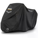 Haegs Motosiklet Brandası, Motor Kılıfı, Örtüsü Dış Mekan Motosiklet Örtüsü Su Geçirmez, Rüzgar, Toz Geçirmez, Motor Garaj Brandası, Kışa Dayanıklı (XXL:265x105x125 cm) - Siyah