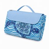 Haegs Piknik Örtüsü, Çanta Kamp Matı, Plaj Matı, Piknik Yer Örtüsü, Seyahat, Kamp, Outdoor, Park Çim Kum Tutmaz, Su Geçirmez, Kullanışlı Çanta Model, Katlanabilir 200x150cm - Etnik Kaplumbağa Mavi