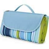 Haegs Piknik Örtüsü, Çanta Kamp Matı, Plaj Matı, Piknik Yer Örtüsü, Seyahat, Kamp, Outdoor, Park Çim Kum Tutmaz, Su Geçirmez, Kullanışlı Çanta Model, Katlanabilir 200x150cm - Mavi - Yeşil Çizgiler - Çok Renkli - Mavi Yeşil Çizgiler