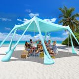Haegs Plaj Gölgelik Tente Deniz Çadırı Sahil Plaj Gölgeliği Deniz Aile Kampı 300X300CM Turkuaz - 300-300cm Turkuaz