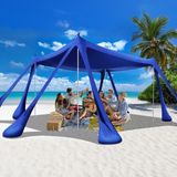 Haegs Plaj Gölgelik Tente Deniz Çadırı Sahil Plaj Şemsiyesi Kanopy UPF50 Koruma 300X300CM Derin Mavi - 300-300cm Derin Mavi