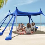 Haegs Plaj Gölgelik Tente Deniz Çadırı UPF50 Güneş Koruma Plaj Şemsiyesi 250X250CM Derin Mavi - 250-250cm Derin Mavi
