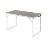 Haegs Portatif Kamp Masası, 3 Yükseklik Ayarlı, Katlanır Piknik Masası, Kolay Taşınabilir Alüminyum Masa - 120x60 - Mermer Desenli Gri