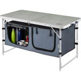 Haegs Saklama Dolaplı Kamp Masası, Outdoor Kamp Mutfağı, Kamp Dolabı, Katlanabilir Kamp Piknik Masası, Seyahat Mutfağı, Mutfak Dolabı, Depolama bölmeli, Dış Mekan Mutfağı 120-60cm- Kumaş Desenli