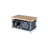 Haegs Saklama Dolaplı Kamp Masası, Outdoor Kamp Mutfağı, Kamp Dolabı, Katlanabilir Kamp Piknik Masası, Seyahat Mutfağı, Mutfak Dolabı, Depolama bölmeli, Dış Mekan Mutfağı 90x50cm Hareli Ceviz