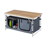 Haegs Saklama Dolaplı Kamp Masası, Outdoor Kamp Mutfağı, Kamp Dolabı, Katlanabilir Piknik Masası, Mutfak Dolabı, Depolama bölmeli, Dış Mekan Mutfağı 90x50cm Hareli Ceviz