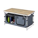 Haegs Saklama Dolaplı Kamp Masası, Outdoor Kamp Mutfağı, Kamp Dolabı, Katlanabilir Piknik Masası, Mutfak Dolabı, Depolama bölmeli, Dış Mekan Mutfağı 90x50cm Naturel Meşe