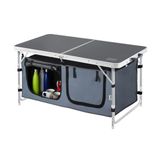Haegs Saklama Dolaplı Kamp Masası, Outdoor Kamp Mutfağı, Kamp Dolabı, Katlanabilir Piknik Masası, Seyahat Mutfak Dolabı, Depolama bölmeli, Dış Mekan Mutfağı 90-50cm- Antrasit