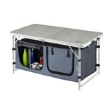 Haegs Saklama Dolaplı Kamp Masası, Outdoor Kamp Mutfağı, Kamp Dolabı, Katlanabilir Piknik Masası, Seyahat Mutfak Dolabı, Depolama bölmeli, Dış Mekan Mutfağı 90-50cm- Kumaş Desenli