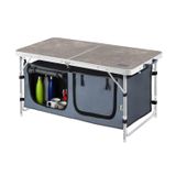 Haegs Saklama Dolaplı Kamp Masası, Outdoor Kamp Mutfağı, Kamp Dolabı, Katlanabilir Piknik Masası, Seyahat Mutfak Dolabı, Depolama bölmeli, Dış Mekan Mutfağı 90-50cm- Mermer Desenli