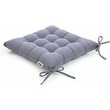 Haegs Sandalye Minderi, Punterez Puntolu Silikon Elyaf Dolgulu, Bağcıklı Mutfak Yemek Sandalyeleri için Oturma Minderi Ofis Sandalyesi Minderi, Yumuşak Konforlu Puf Minder 42x42x6 cm - Gri