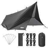Haegs Su Geçirmez Tarp Tente Gölgelik Örtü, 4 Mevsim Taşınabilir Örtü Branda Outdoor Açık Hava Kamp Seyahat Tente Branda Barınak Yağmurluk, Güneşlik Karavan Yan Tente Çadır 300x300 cm Siyah