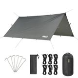 Haegs Tarp Gölgelik Tente, Taşınabilir Örtü Branda Çok İşlevli Outdoor Açık Hava Kamp Seyahat Tente Branda Güneşlik Karavan Tente Yan Çadır Gölgelik - 300x300 cm - Gri