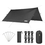 Haegs Tarp Gölgelik Tente, Taşınabilir Örtü Branda Çok İşlevli Outdoor Açık Hava Kamp Seyahat Tente Branda Güneşlik Karavan Tente Yan Çadır Gölgelik - 300x300 cm - Siyah