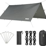 Haegs Tarp Gölgelik Tente, Taşınabilir Örtü Branda Çok İşlevli Outdoor Açık Hava Kamp Seyahat Tente Branda Güneşlik Karavan Tente Yan Çadır Gölgelik - 300x400 cm - Gri