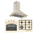 Hafele Krem Vintage Ankastre Set 11 (Vintage Ocak + Vintage Fırın + Vintage Davlumbaz)