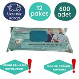 HAFİF DEFOLU ÜRÜN Haspet Perine Bölge Temizleme Havlusu Kapaklı 30x32cm (12 Paket - 600 Adet)