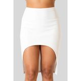 Hafif Giyim Fantezi Seksi Önü Kısa Arkası Uzun Mini Etek HF101057 - Beyaz - L - XL