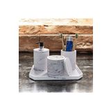 Hafif Mermer Esintili Beton Banyo Aksesuar Seti (4 Parça)