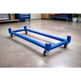 Hafif Rack Tekerlekli Baza - Taşınabilir, Portatif Depo Rafı Bazası Mavi 50X120 Cm