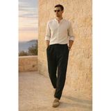 Hafif ve Rahat Müslin Baggy Erkek Pantolon - Siyah