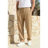 Hafif Ve Rahat Müslin Baggy Erkek Pantolon - Tiramisu