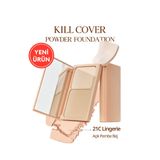 Hafif Yapılı, Pürüzsüz Mat Bitişli Pudra Fondöten Clıo Kill Cover Powder Foundation (21C Lingerie)